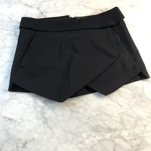 ZARA Black Faux Wrap Skort w/Back Zipper S